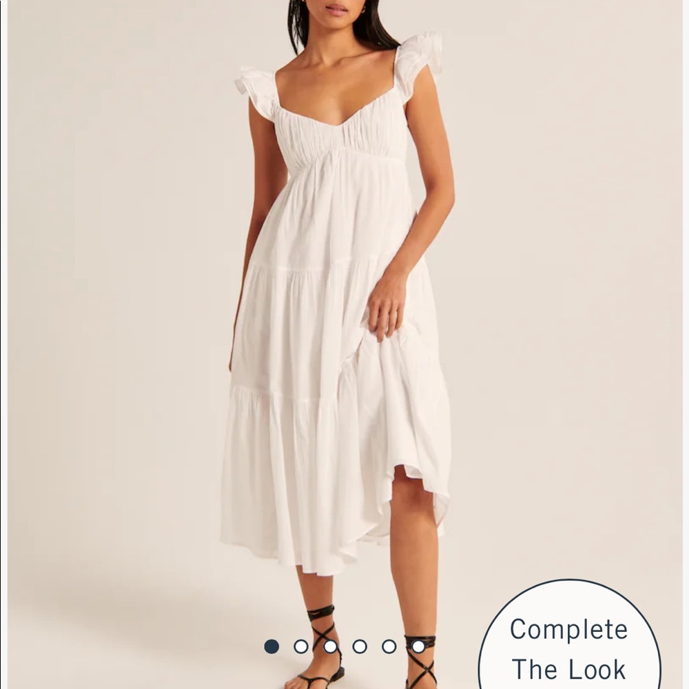 Abercrombie& Fitch Women's
Ruffle Sleeve Poplin Midaxi Dress